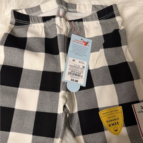 Cat & Jack Black and White Plaid Leggings Size 3T, NWT - Picture 5 of 6
